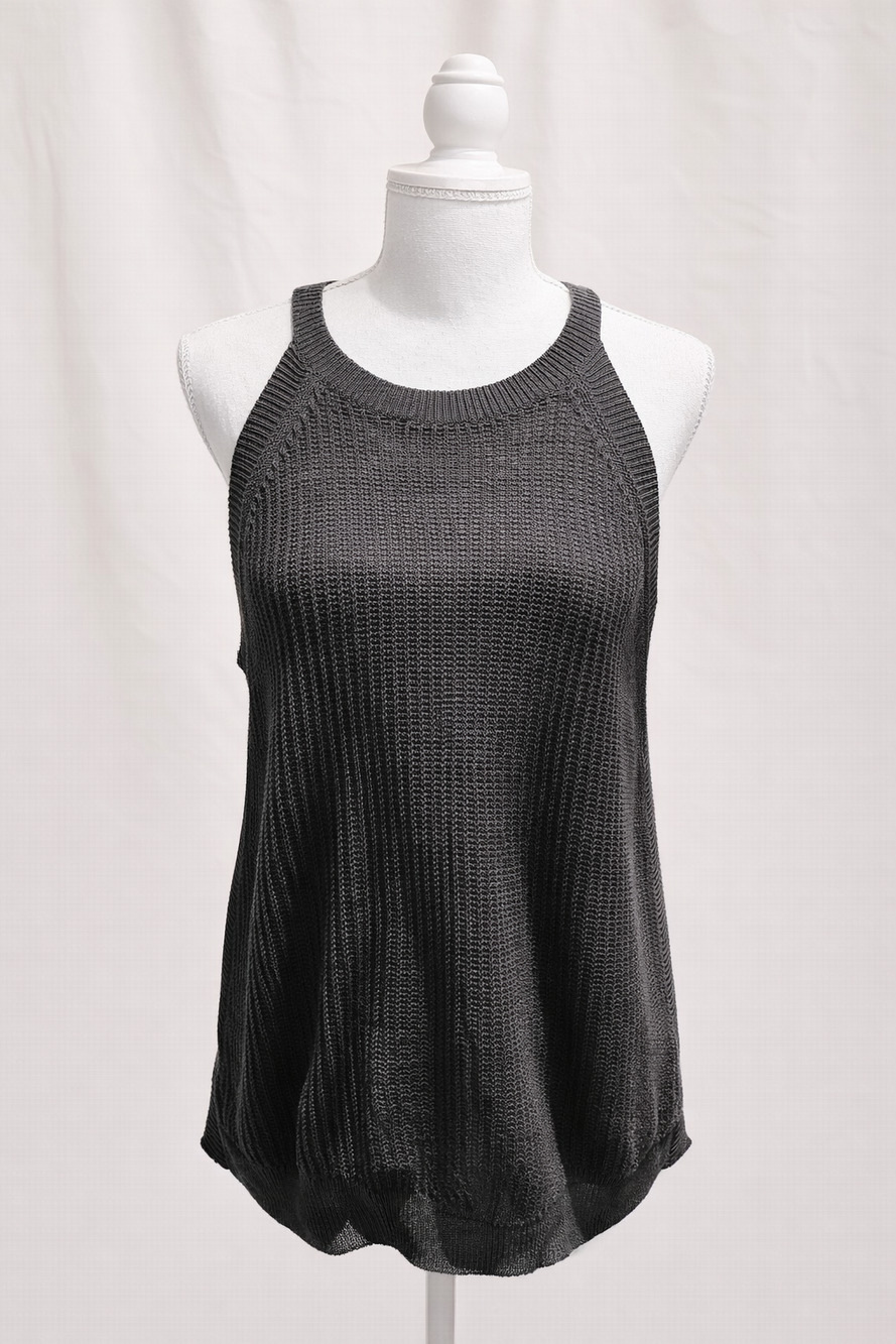 Knit Sweater Prologue Tank XL Gray Minimalist Capsule Classic Neutral Old Money